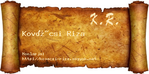 Kovácsi Riza névjegykártya