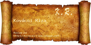 Kovácsi Riza névjegykártya