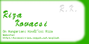 riza kovacsi business card